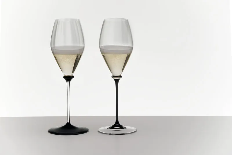 Verre à champagne Riedel Fatto A Mano Performance - tige noir - 375 ml