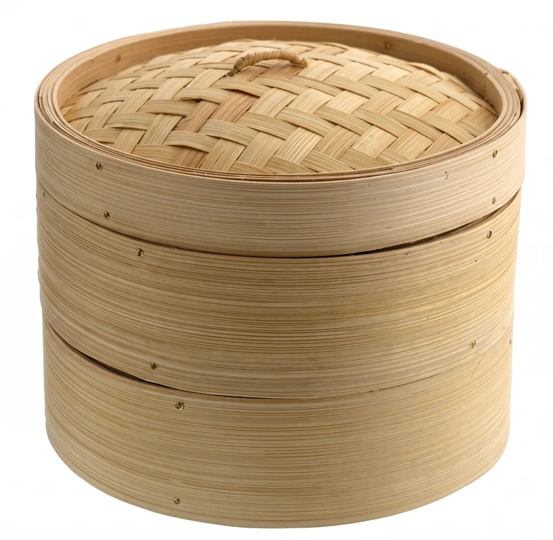 Cookinglife Panier vapeur / Panier Dim Sum - Bambou - 3 pièces - ø 20 cm