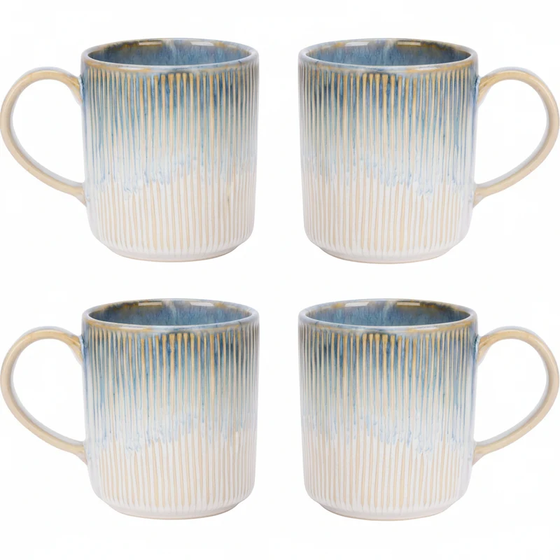 Ensemble de mugs Cosy & Trendy - Mugs a cafe - Listra Ocean - 390 ml - 4 pièces