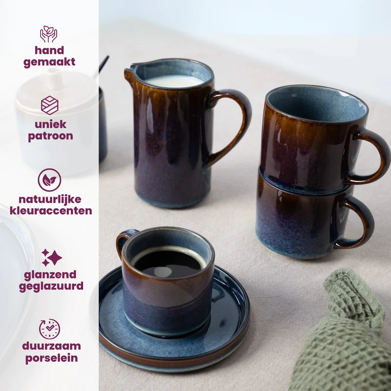 Ensemble de mugs Cosy & Trendy - Mugs à café - Quintana Blue - 450 ml - 4 pièces