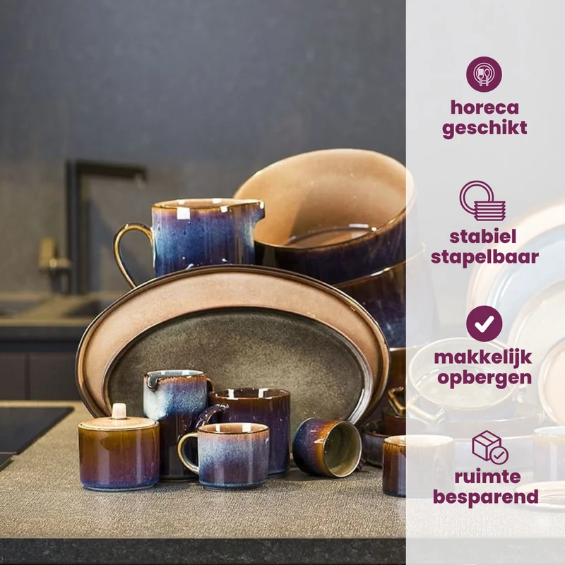Ensemble de mugs Cosy&Trendy - Mugs à café - Quintana Amber - 450 ml - 4 pièces