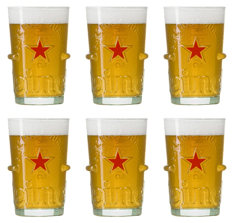 Set de verres a bière Heineken - Verres a bière - Silver - 250 ml - 6 pièces