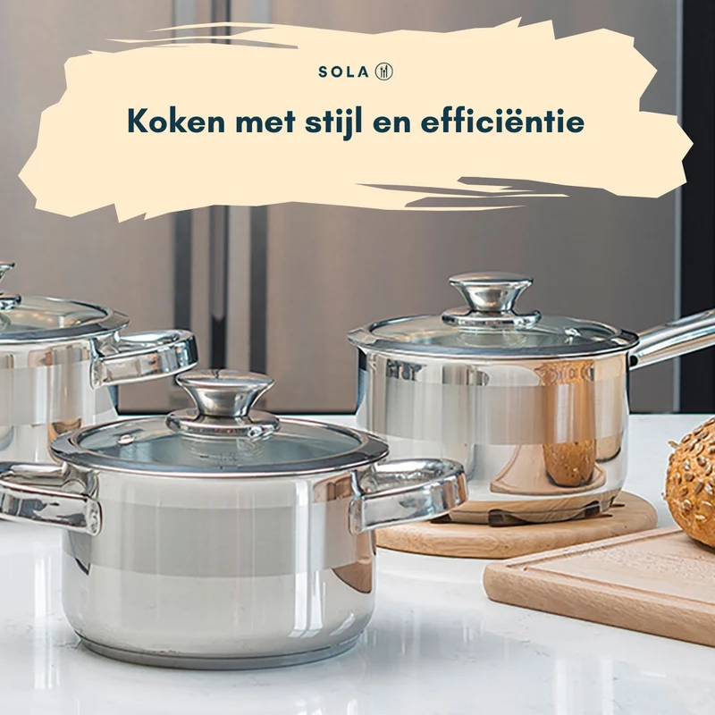 Ensemble de casseroles Sola - en inox - Furore - ø 16/18/20/16 cm - 4 pièces