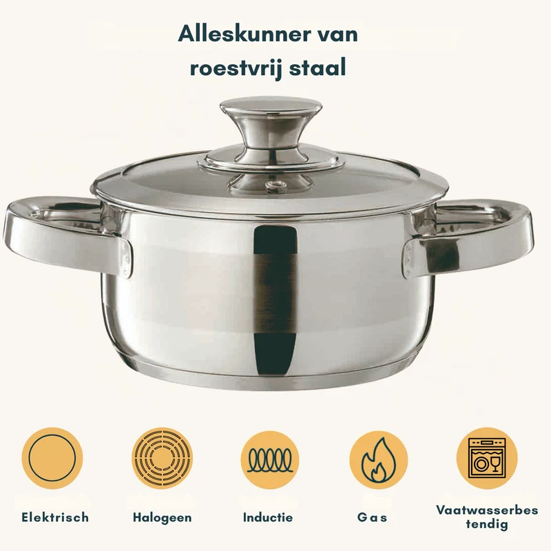 Ensemble de casseroles Sola - en inox - Furore - ø 16/18/20/16 cm - 4 pièces