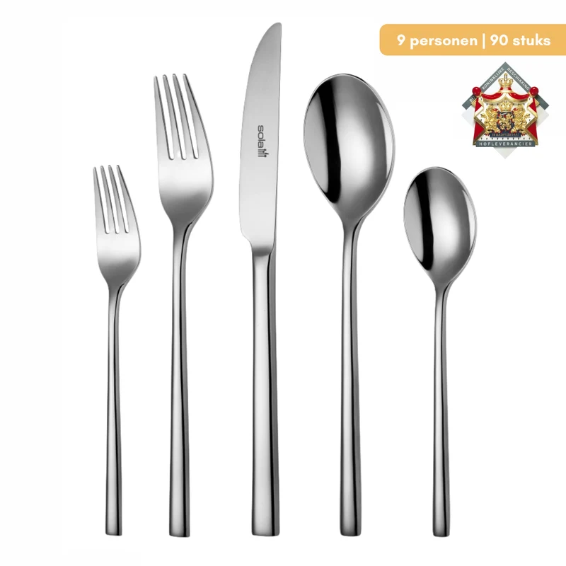 Set de couverts Sola - en inox 18/10 - Montreux - 9 personnes - 90 pièces