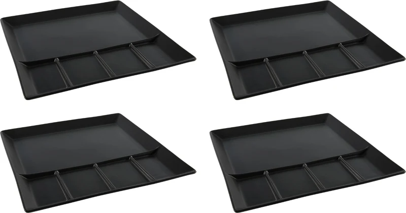 Set d'assiettes à fondue Cookinglife - Gourmet - 24x24 cm - 4 pièces