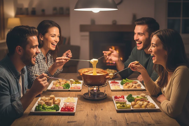 Ensemble d'assiettes a fondue Cookinglife - Gourmet - 24 x 24 cm - 4 pièces