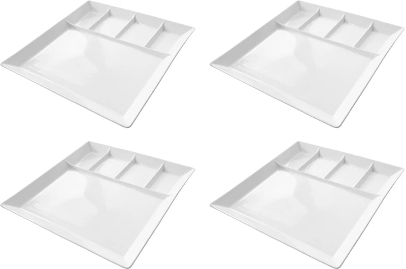 Ensemble d'assiettes a fondue Cookinglife - Gourmet - 24 x 24 cm - 4 pièces