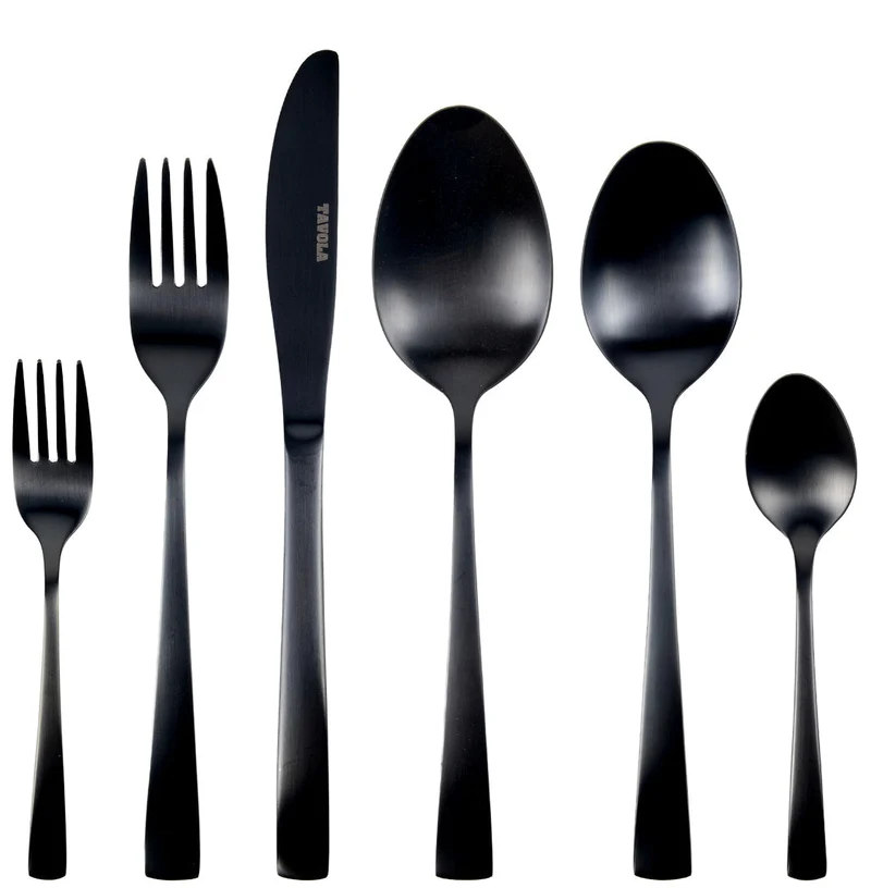 Set de couverts Studio Tavola - en inox - Black Tie - 8 personnes - 42 pièces