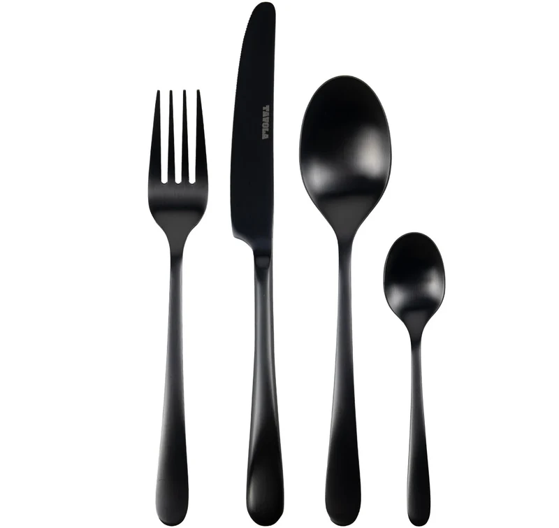Set de couverts Studio Tavola - Couverts noirs - Bestek - 4 personnes - 16 pièces