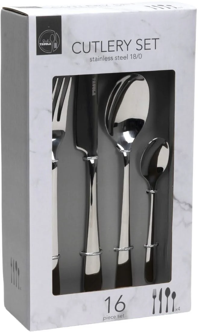 Set de couverts Studio Tavola - en inox - 4 personnes - 16 pièces