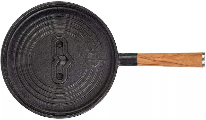 Poêle à servir Forged - en fonte - Churrasco - ø 18 cm - en bois d'olivier