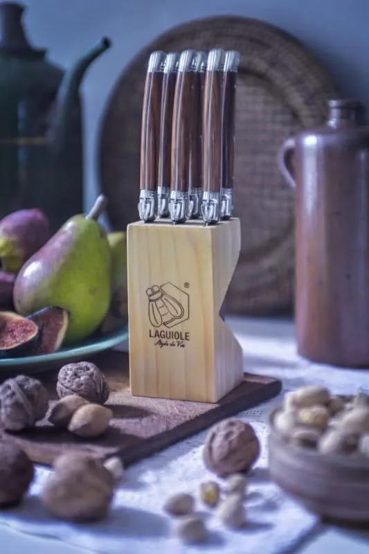 Ensemble de couteaux a steak Laguiole Style de Vie - Bois - 24 cm - 6 pièces
