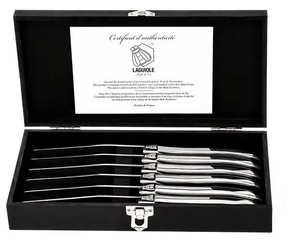 Ensemble de couteaux Laguiole - Couteaux à steak - Lame100mm - 6 pièces