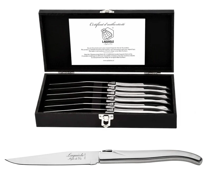 Ensemble de couteaux Laguiole - Couteaux à steak - Lame100mm - 6 pièces