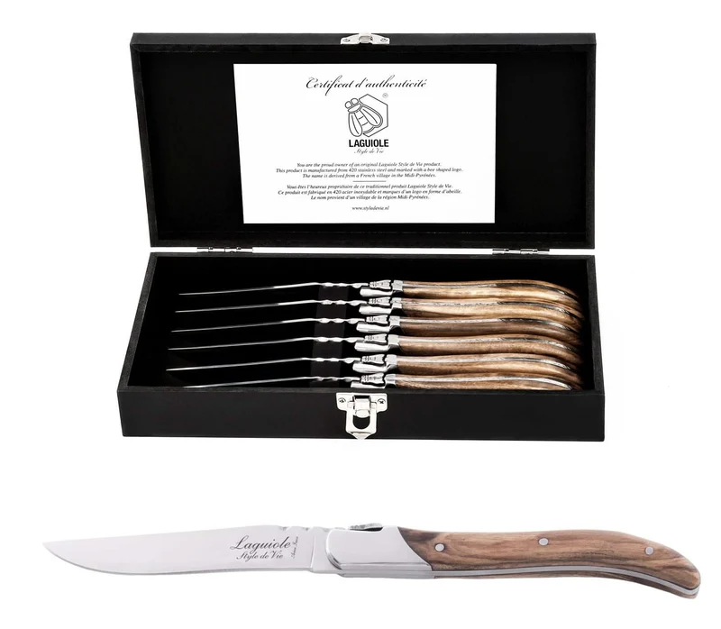 Set de couteaux a steak Laguiole Style de Vie - Lame 10 cm - 6 pièces