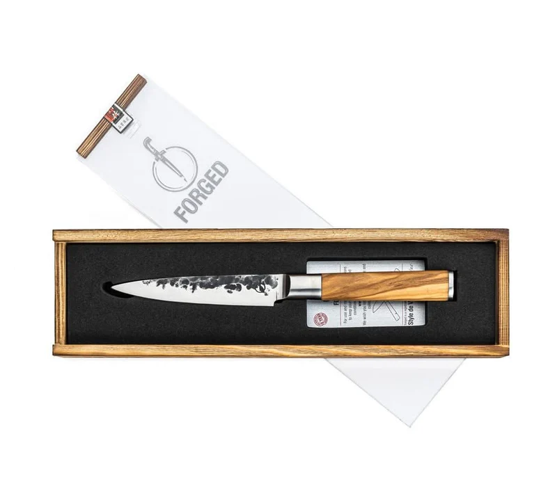Couteau d'office Forged - Poignée en olivier - Olive - 12 cm