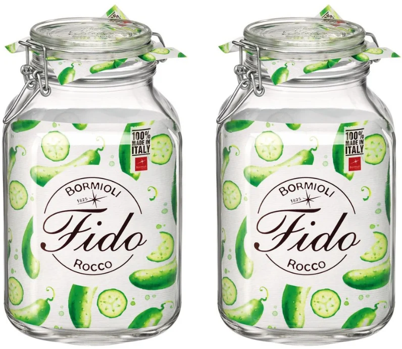 Ensemble de bocaux Bormioli Rocco - Bocal en verre - Fido - 3 L - 2 pièces