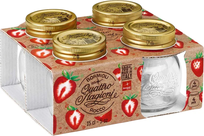 Ensemble de bocaux Weck Bormioli Rocco - Quattro Stagioni - 150 ml - 4 pièces