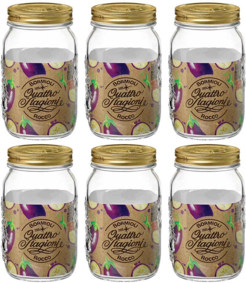 Ensemble de bocaux Bormioli Rocco - Quattro Stagioni - 1 L - 6 pièces
