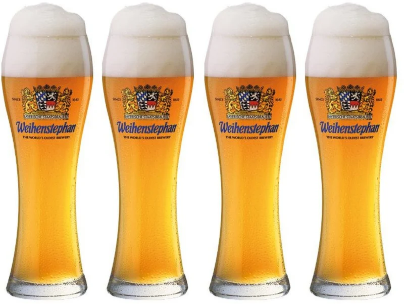 Set de verres a bière Weihenstephaner - Verres weizen - 500 ml - 4 pièces