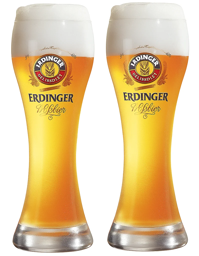 Set de verres a bière Erdinger - Verres Weizen - Weissbier - 500 ml - 2 pièces