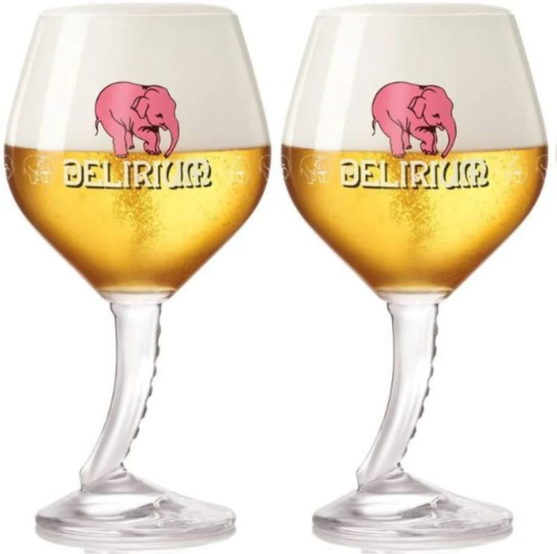 Set de verres à bière Delirium - Verres sur pied - Pub Surf - 33 cl - 2 pièces