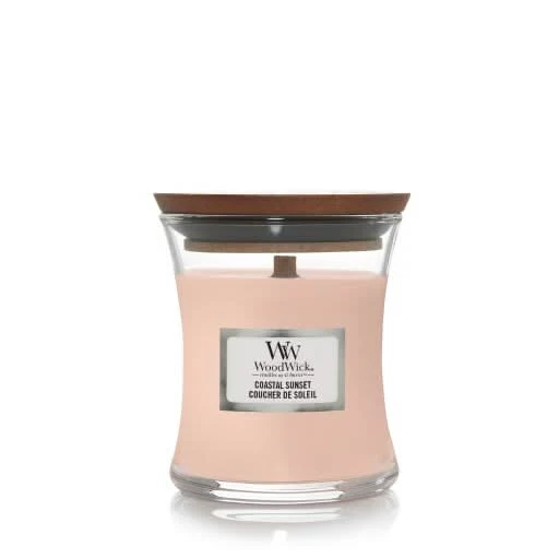Bougie parfumée WoodWick - Bougie en verre - Coastal Sunset - 8 cm / ø 7 cm