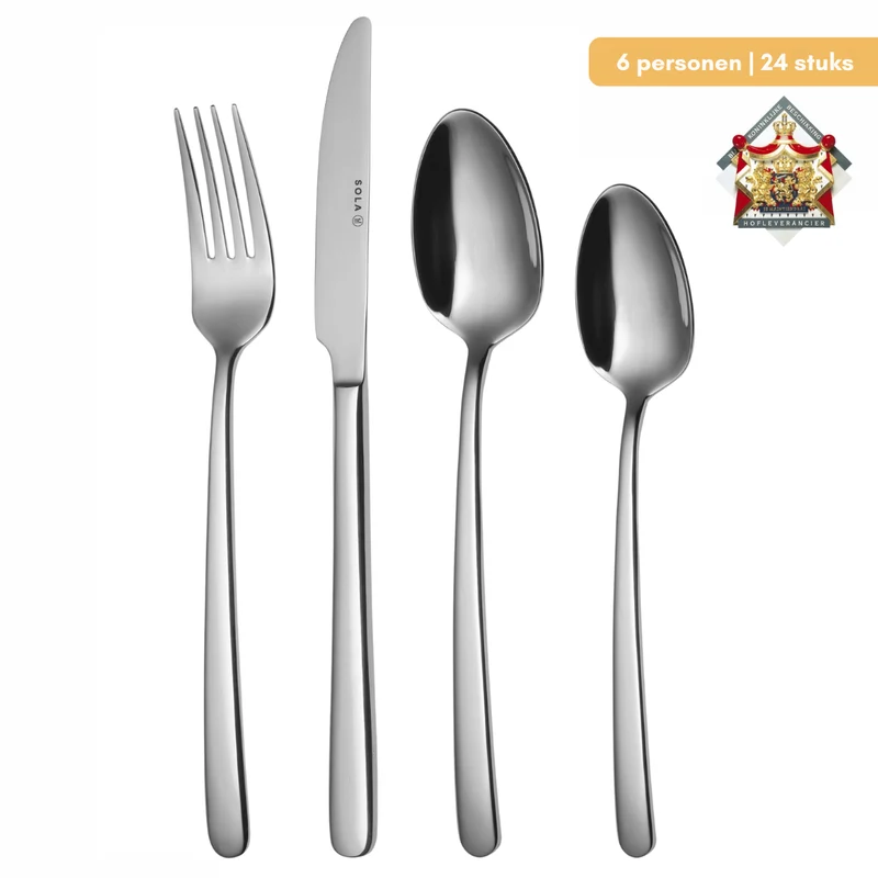 Set de couverts Sola - Couverts en inox 18/10 - Donau - 6 personnes - 24 pièces