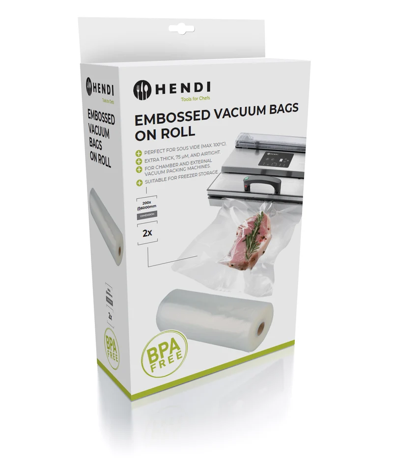 Ensemble de sacs sous vide Hendi - En rouleau - 28 x 600 cm - 2 pièces