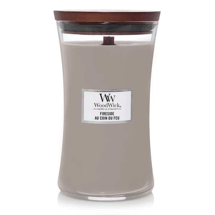Bougie parfumée WoodWick - Cheminée - Fireside - 18 cm / ø 10 cm