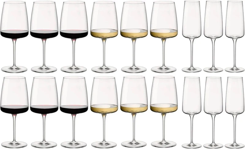 Set de verres à vin BormioliRocco - Verres à vin et champagne - Nexo - 18 pièces