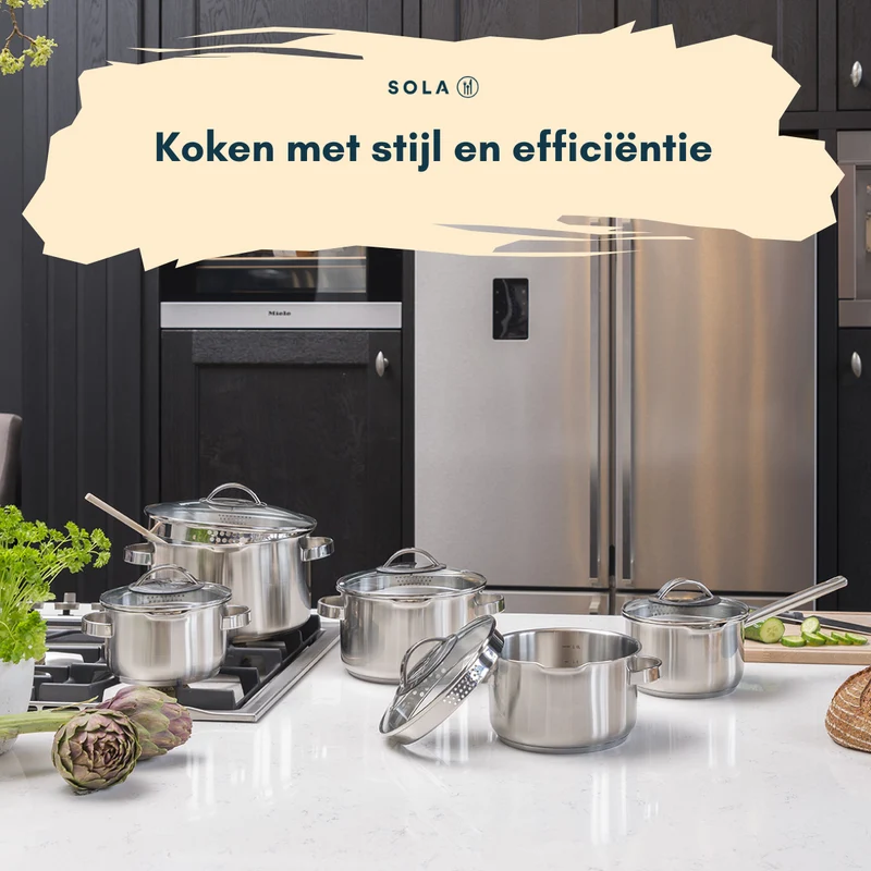 Set de casseroles Sola - Induction - Pearl - Ø16-18-20+Ø16cm - 4 pièces