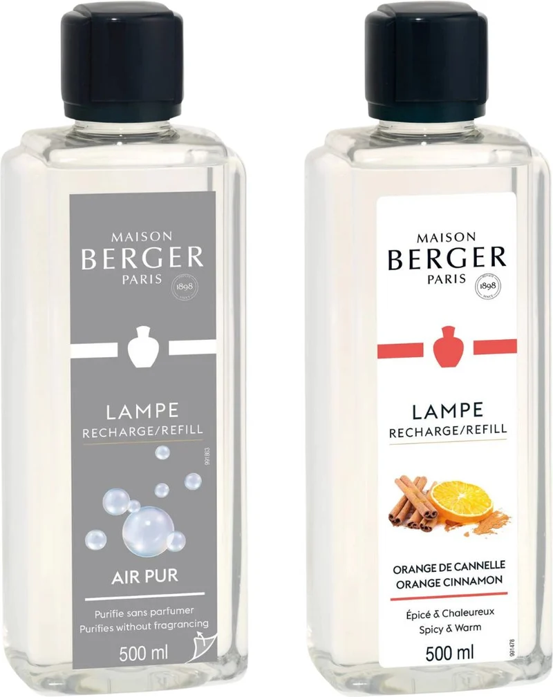 Set de recharges Maison Berger - pour brûleur - So Neutral+Orange Cannelle - 1 L