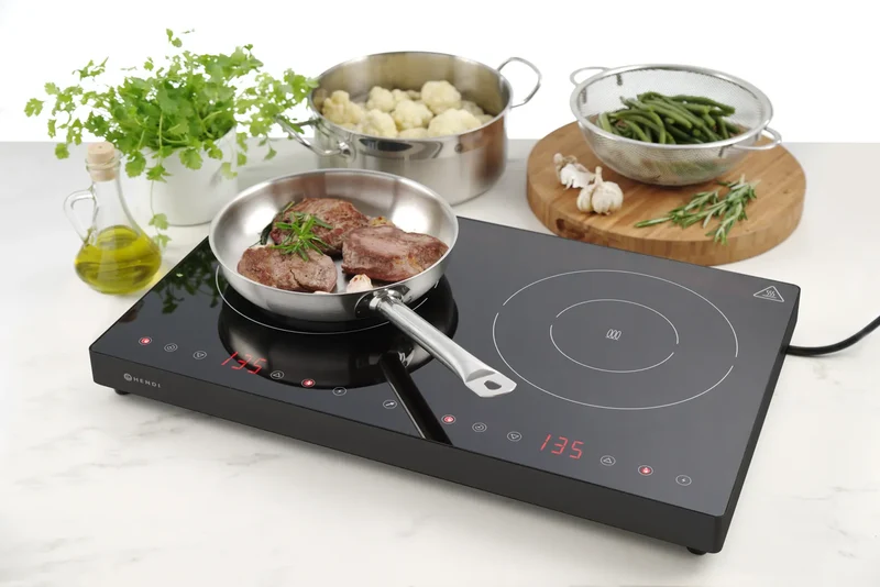 Plaque à induction Hendi - Double zone de cuisson - Kitchen Line - 3500 W